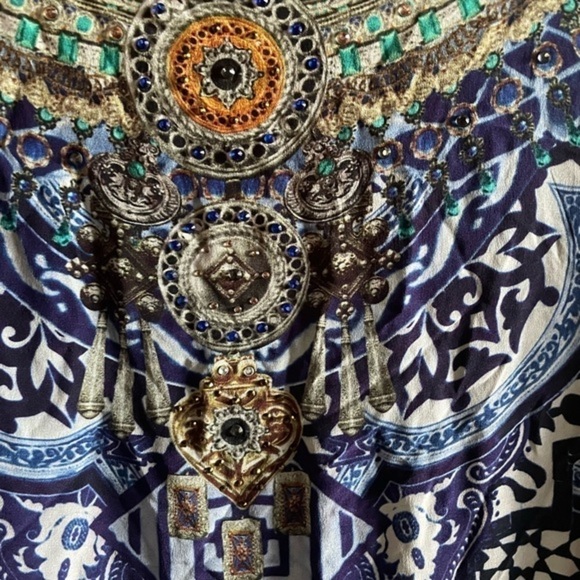 Camilla Kaftan Silk Cover up Dress jeweled embellished O/S - Picture 11 of 11